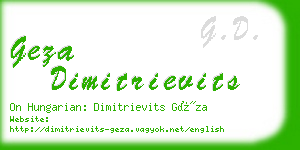 geza dimitrievits business card